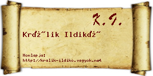 Králik Ildikó névjegykártya